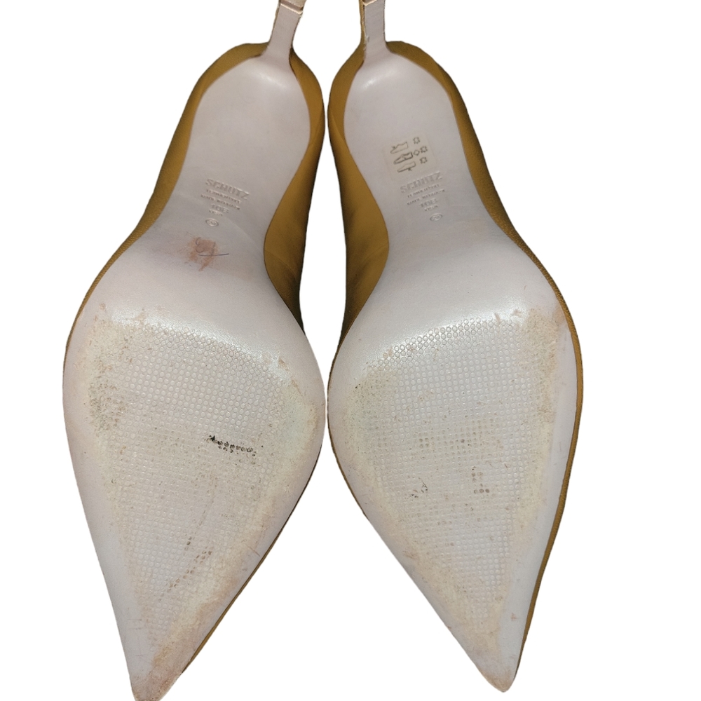 Schutz Lou Pointed Toe Nubuck Leather 4" Pumps Shoes sz 10 - Picture 6 of 8